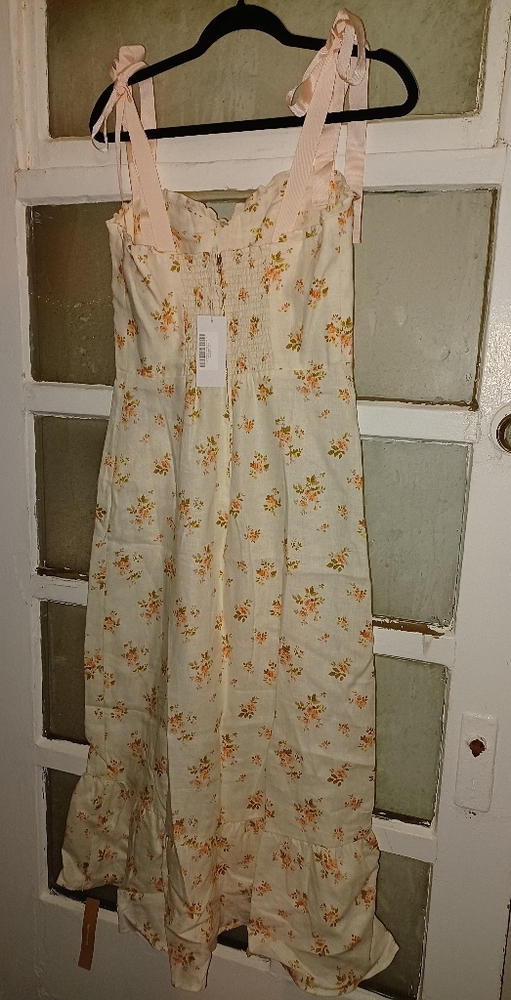 Stunning New Reformation Vale Pink Floral Midi Dress 12 - Picture 5 of 5